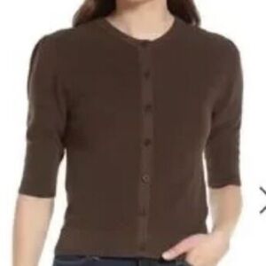 Frame Denim Chocolate
Brown Button Up Short Sleeve Cardigan‎